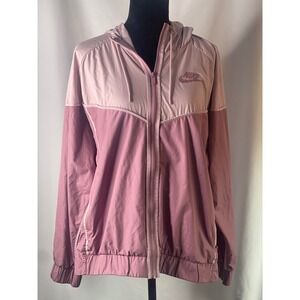 Nike Sportswear Windrunner Mauve Pink Colorblock Hooded Jacket Womens 2X